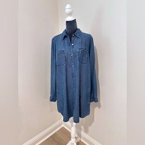 J. Jill Blue Denim Shirt Dress Size L
